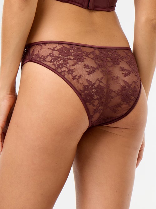 Tanga en dentelle à sequins - Kiabi
