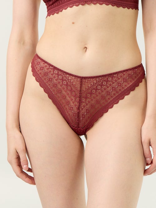 Tanga en dentelle - Kiabi