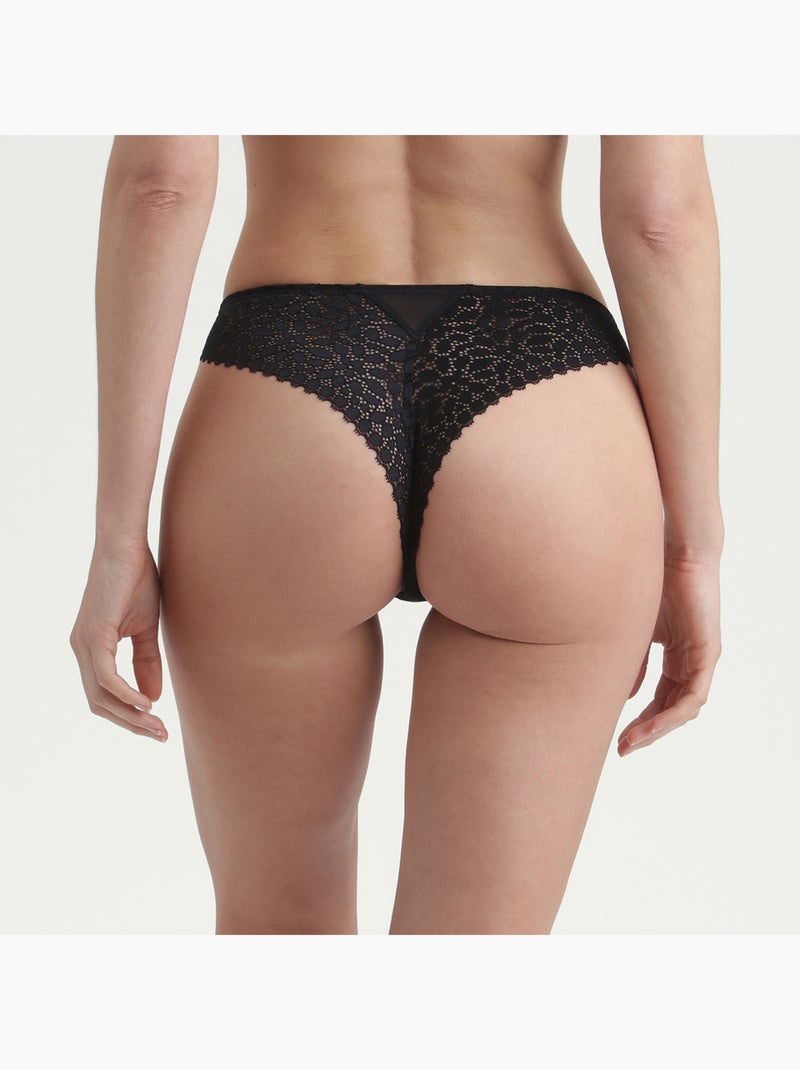 Tanga en dentelle Daily Dentelle Noir - Kiabi