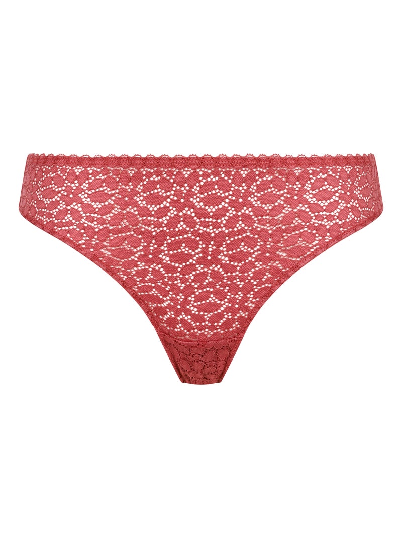 Tanga en dentelle Daily Dentelle Rose foncé - Kiabi