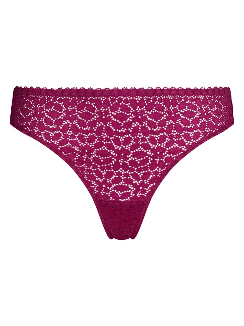 Tanga en dentelle Daily Dentelle Rose fushia - Kiabi