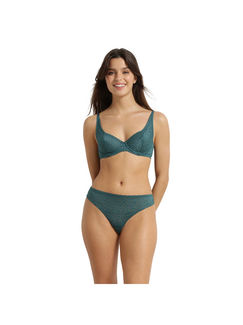 Tanga en dentelle Daily Dentelle Vert sapin - Kiabi