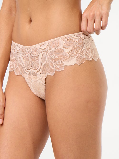Tanga en dentelle pailletée - Kiabi