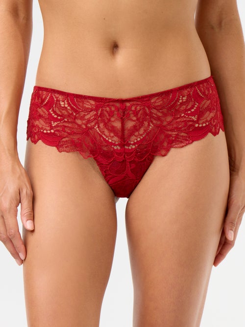 Tanga en dentelle pailletée - Kiabi