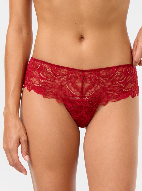 Tanga en dentelle pailletée - Kiabi
