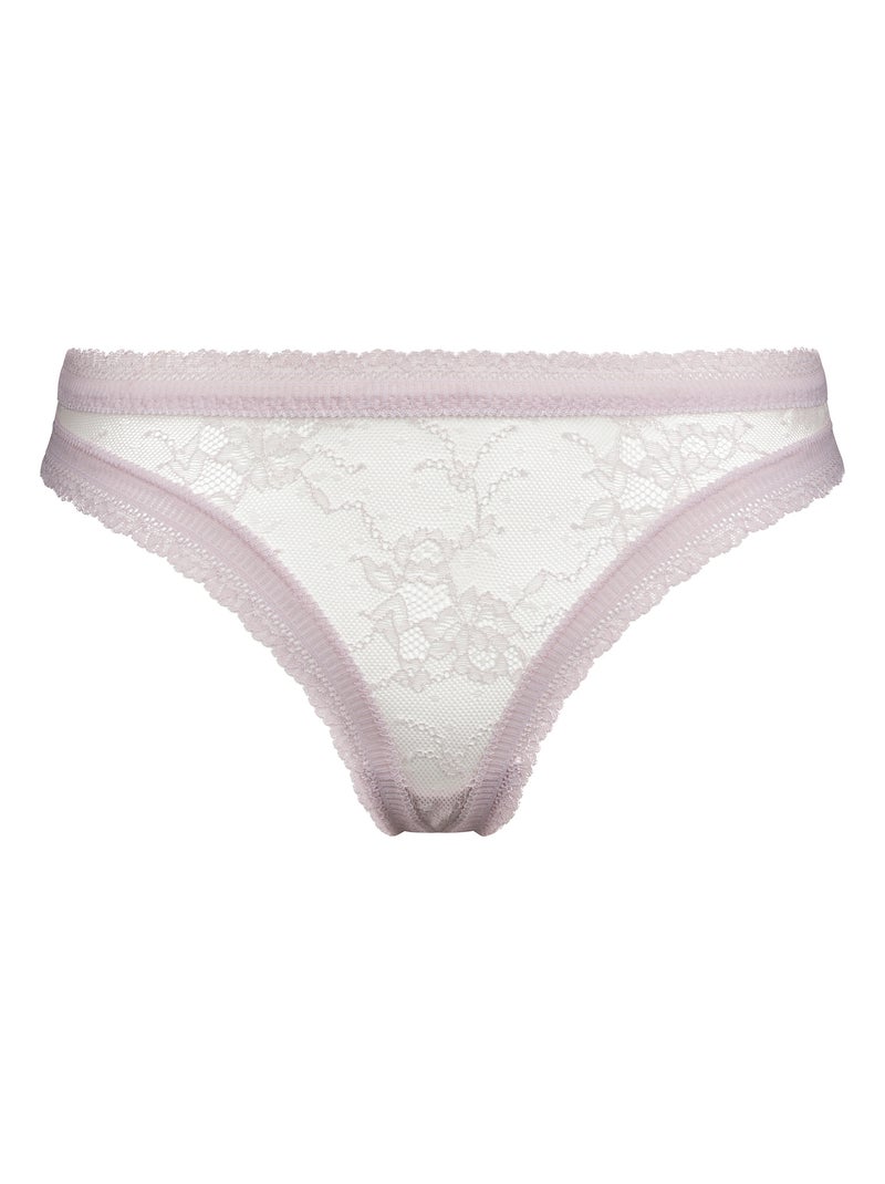 Tanga en dentelle Romance Rose pâle - Kiabi