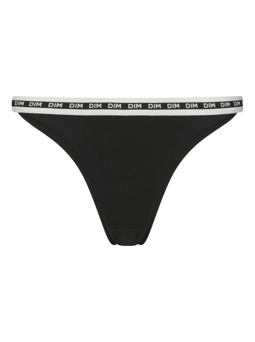 Tanga en microfibre et ceinture contrastée Icons Essentiel - Kiabi