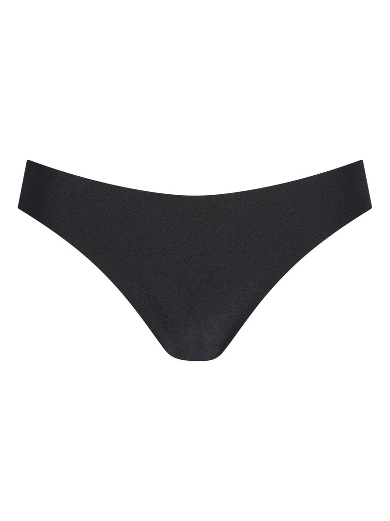 Tanga en microfibre sans couture  No Show Invisible Noir - Kiabi