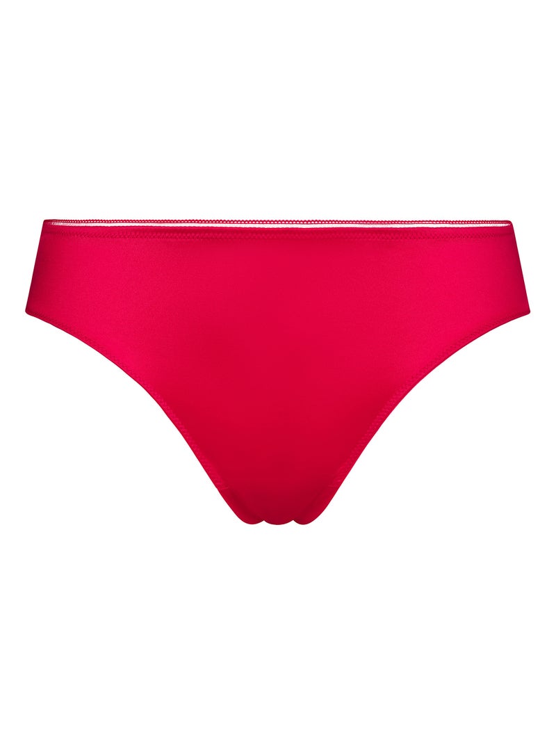 Tanga en microfibre satinée Dim Chéri Rouge - Kiabi