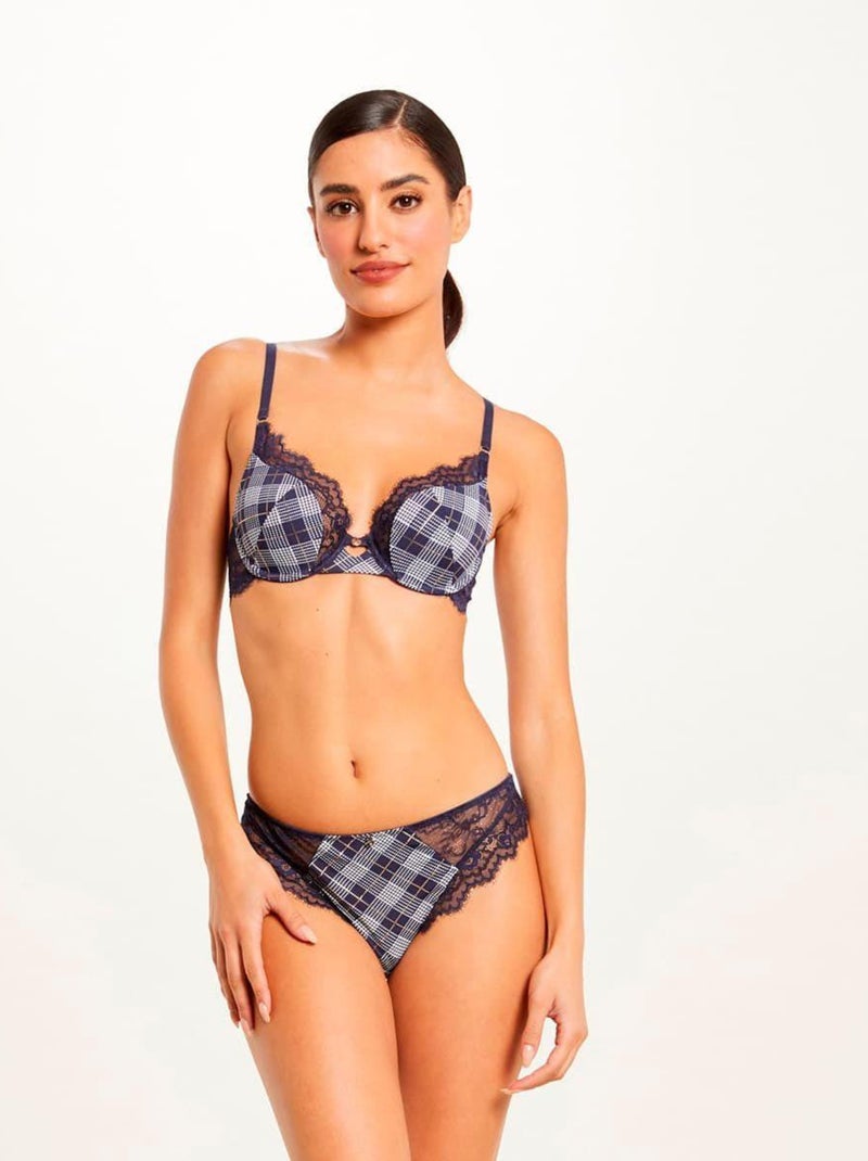 Tanga FANNY - Morgan Lingerie Bleu - Kiabi