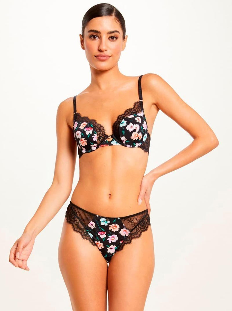 Tanga FANNY - Morgan Lingerie Noir - Kiabi