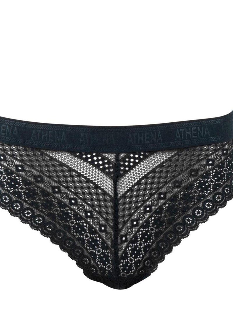 Tanga femme Dentelle Noir - Kiabi