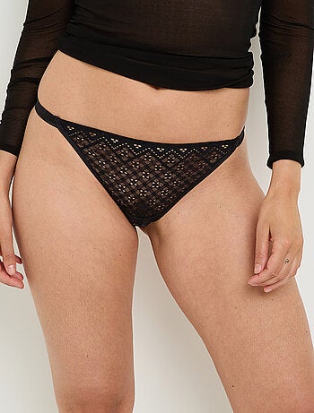 Tanga fendu dentelle Blondie - RougeGorge Lingerie