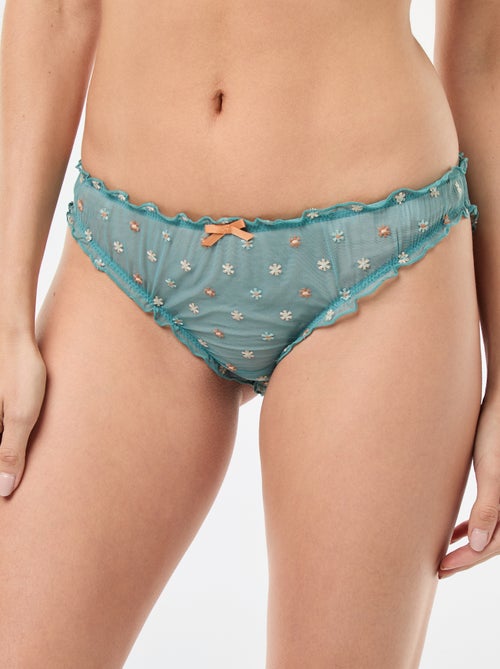 Tanga forme bloomer en tulle - Kiabi