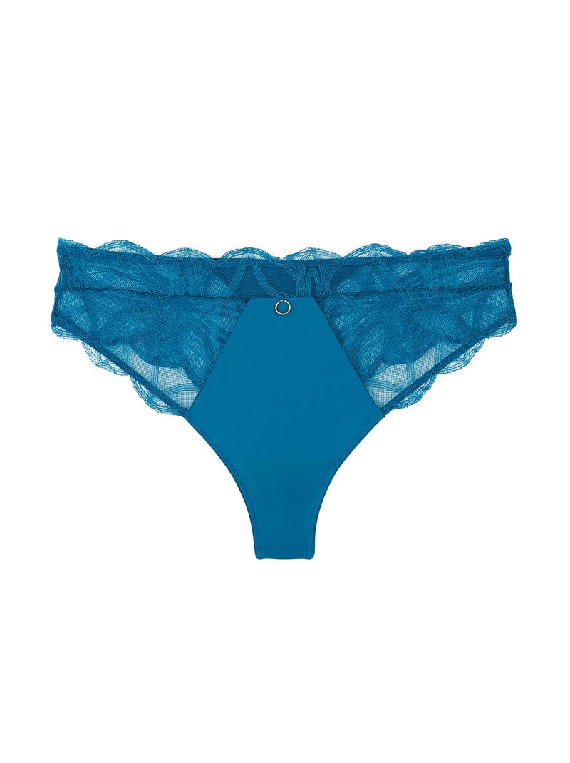 Tanga grande taille dentelle Deborah - RougeGorge Lingerie Bleu turquoise - Kiabi