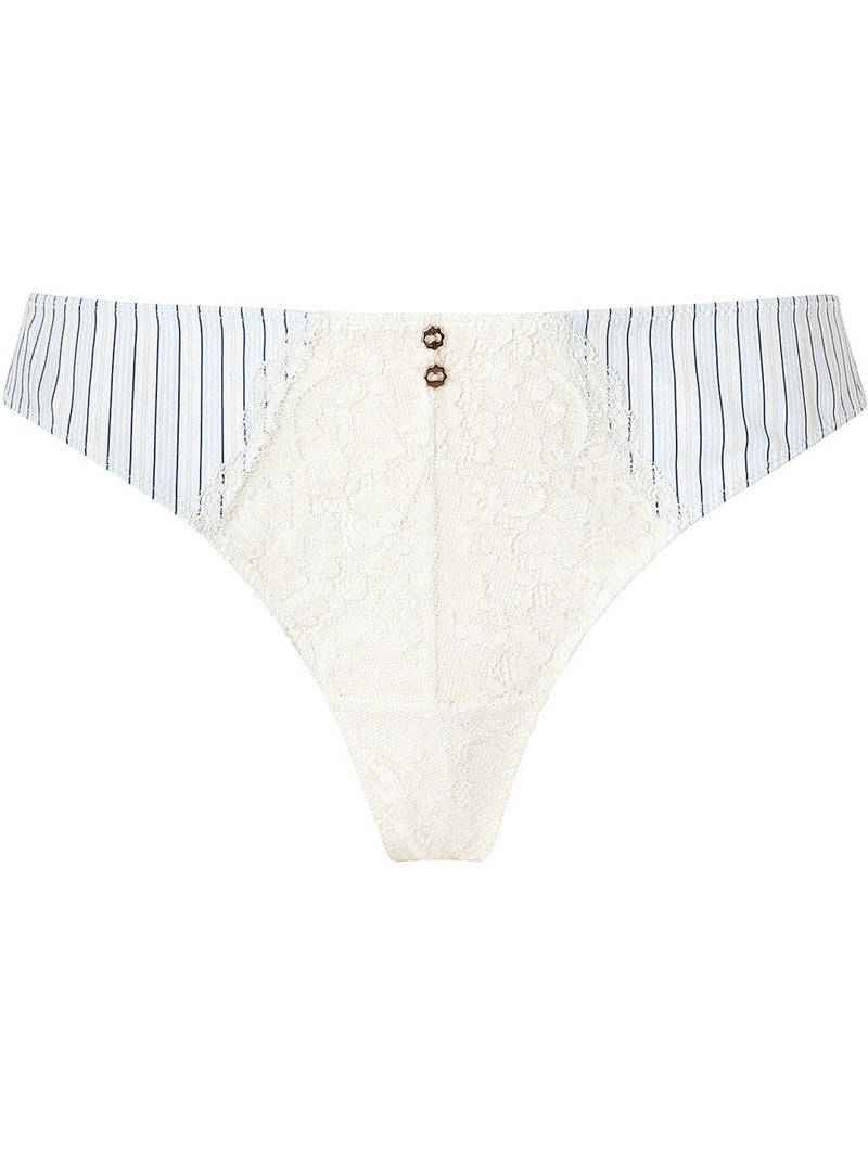 Tanga GUINGUETTE - Brigitte Bardot Lingerie Blanc - Kiabi