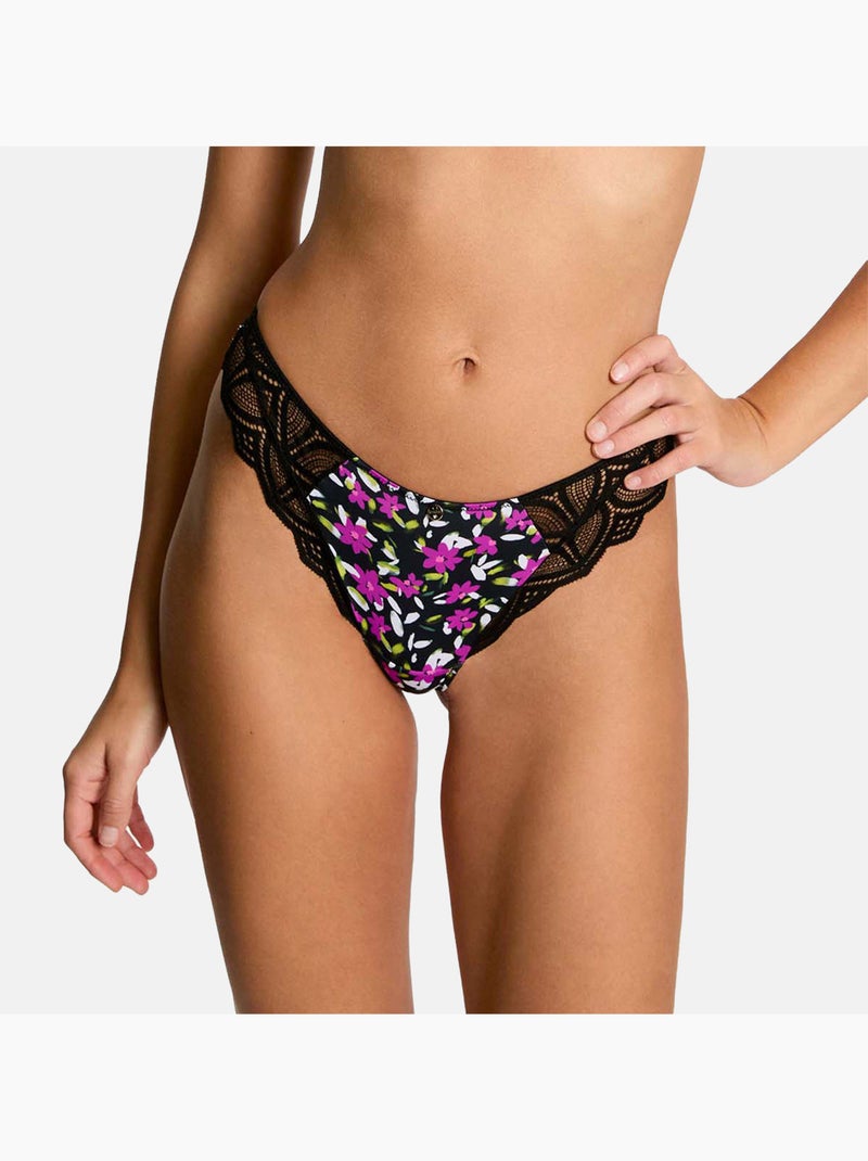 Tanga HELOISE - Morgan Lingerie Noir - Kiabi