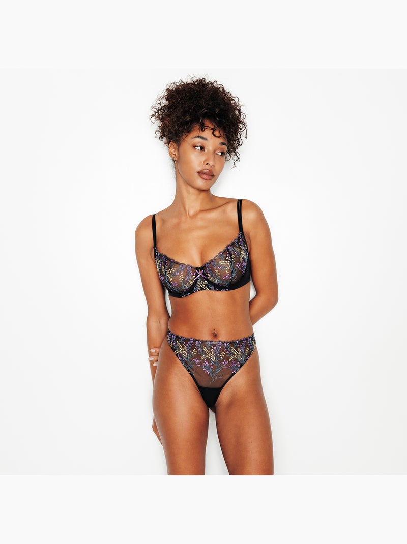 Tanga Ilona - RougeGorge Lingerie Noir Multicolore - Kiabi