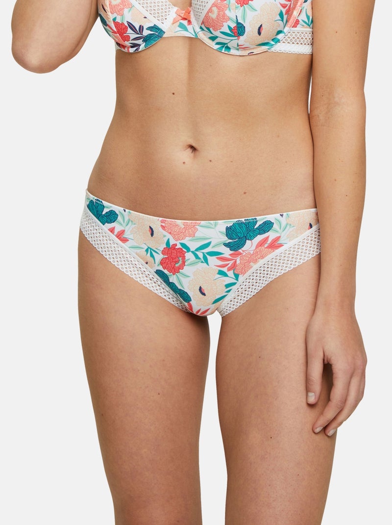 Tanga Intrépide Billet Doux Blanc Vert Blanc - Kiabi