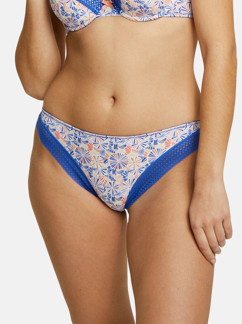 Tanga Intrépide Billet Doux Bleu Orange Blanc - Kiabi