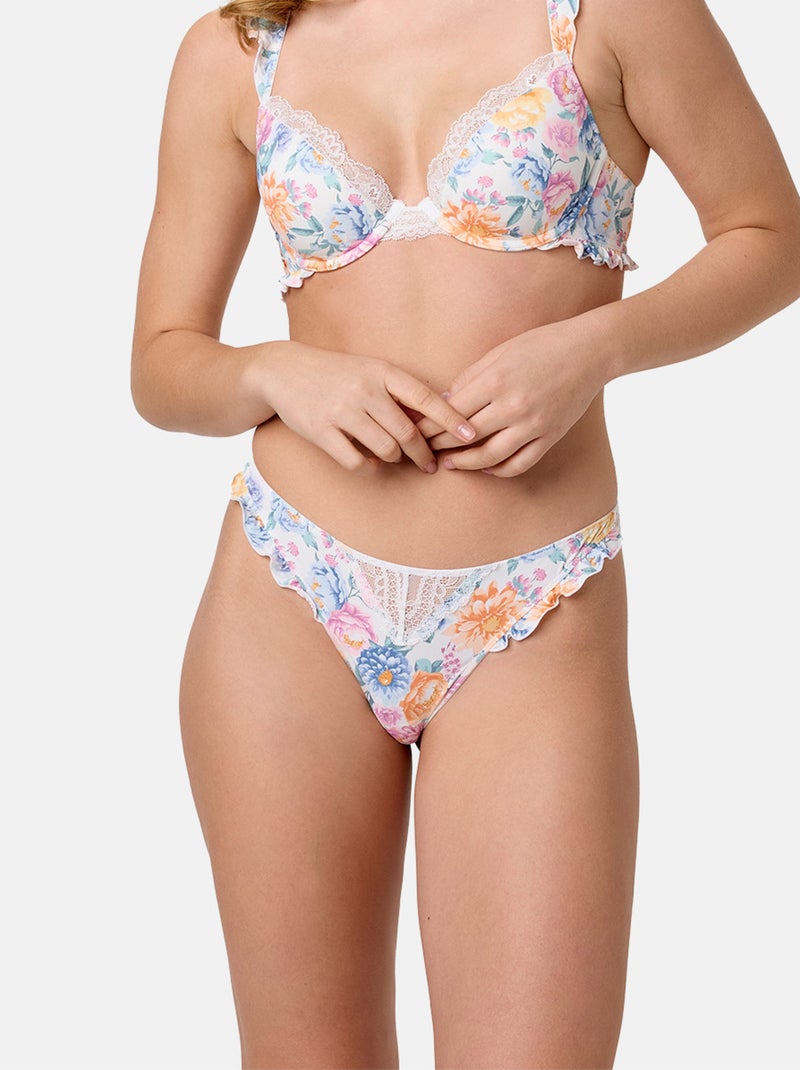 Tanga JARDIN - Brigitte Bardot Lingerie Blanc - Kiabi