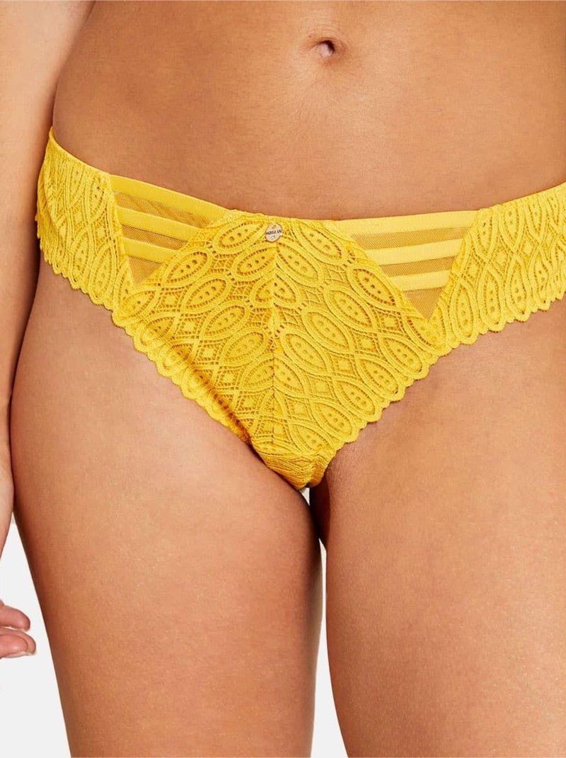Tanga JEANNE - Morgan Lingerie Jaune - Kiabi