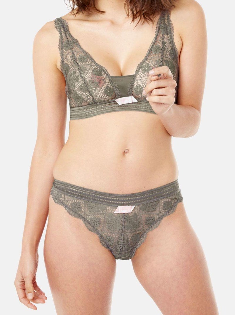 Tanga LOVE POWER - Pomm'Poire Gris - Kiabi