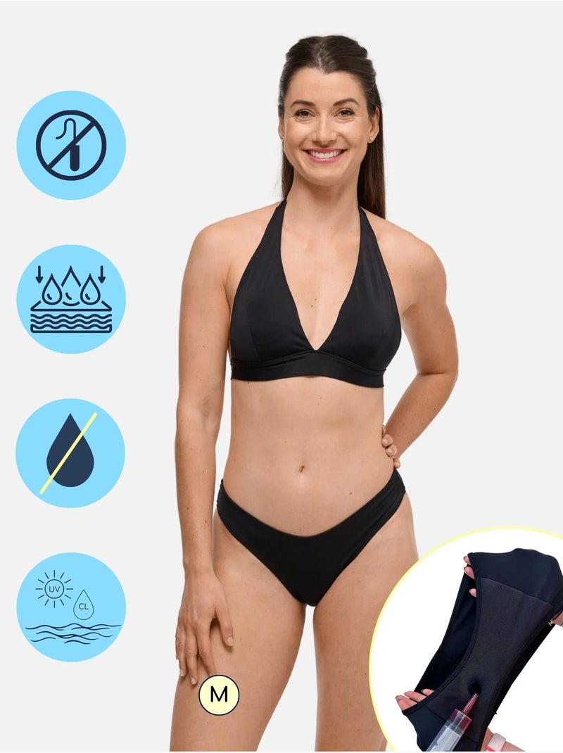 Tanga Maillot de Bain Menstruel - Femme - Flux Léger - Mila - SORIO Noir - Kiabi