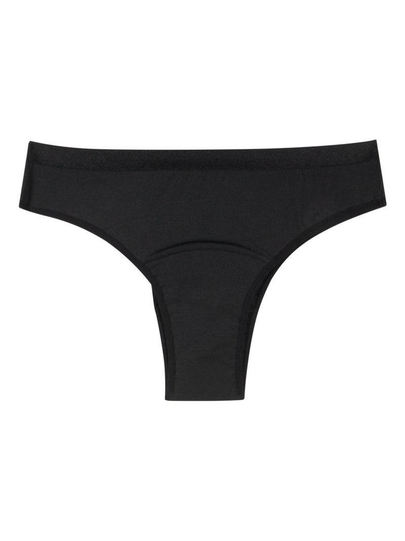 Tanga menstruel femme Athena Noir - Kiabi