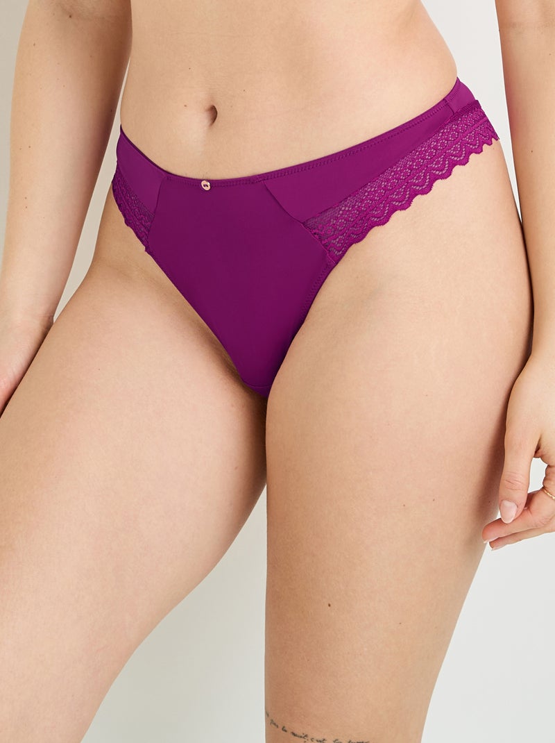 Tanga microfibre Douce - RougeGorge Lingerie Violet - Kiabi