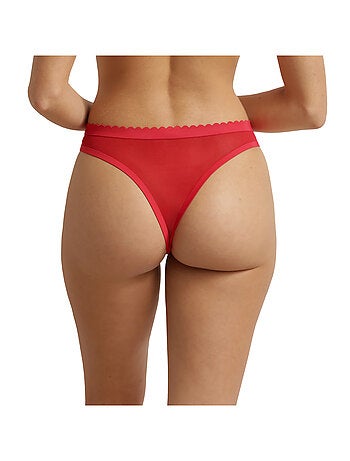 Tanga microfibre et tulle Body Touch