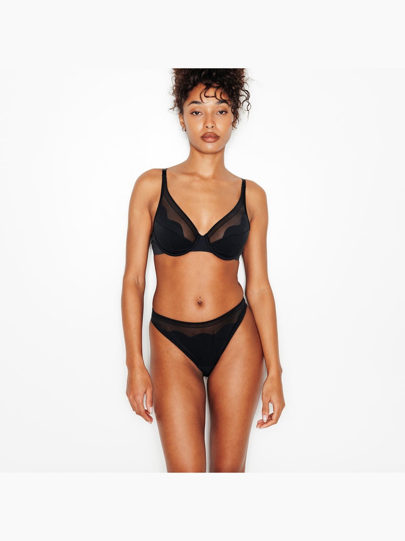 Tanga microfibre Irene - RougeGorge Lingerie Noir - Kiabi