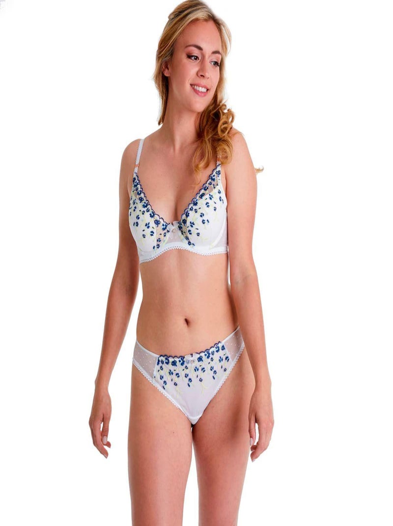 Tanga POEME - Brigitte Bardot Lingerie Bleu - Kiabi