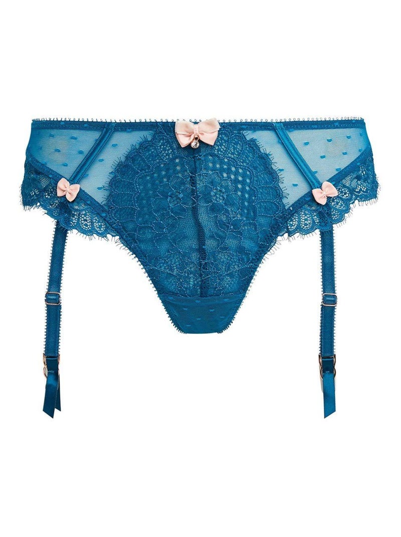 Tanga porte-jarretelles FRIVOLE - Brigitte Bardot Lingerie Bleu - Kiabi