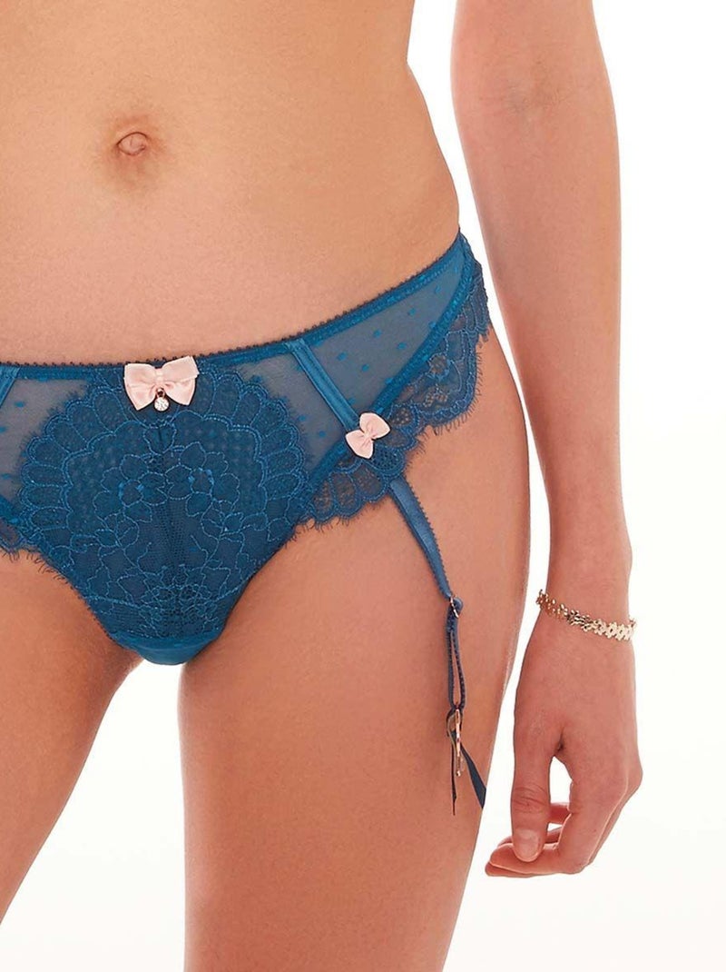 Tanga porte-jarretelles FRIVOLE - Brigitte Bardot Lingerie Bleu - Kiabi