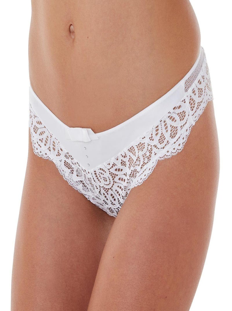 Tanga POURQUOI PAS - Pomm'Poire Blanc - Kiabi