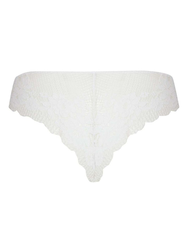 Tanga RÉSILLE FLORALE Blanc - Kiabi