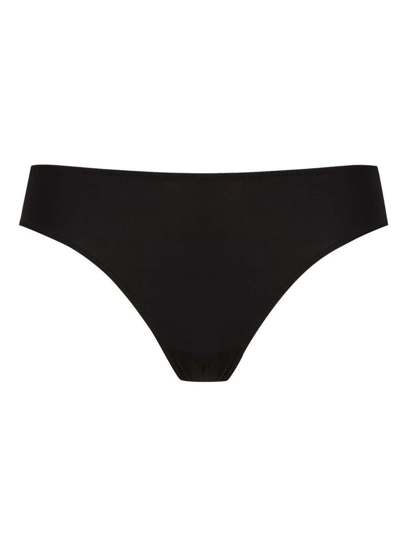 Tanga RÉSILLE FLORALE Noir - Kiabi