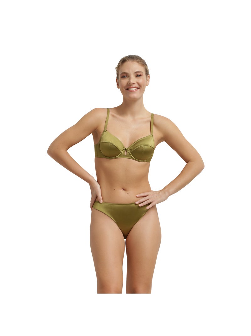 Tanga satiné Silk Radiance Kaki - Kiabi