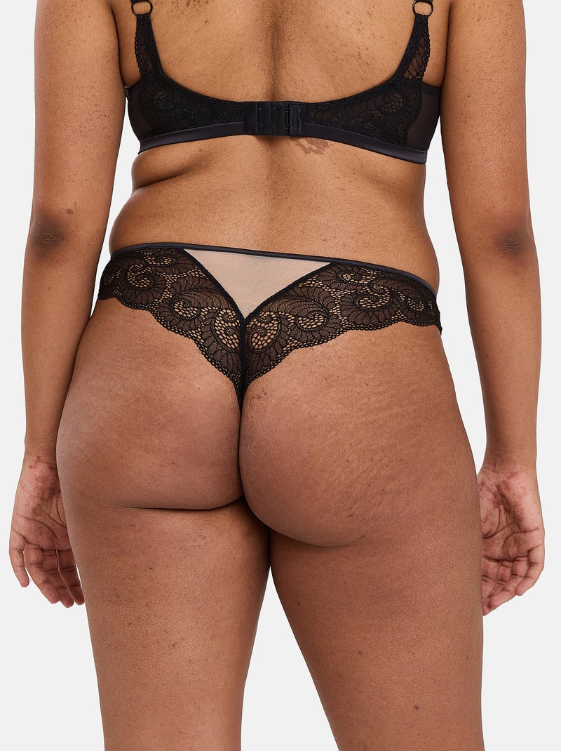 Tanga serena sans complexe lingerie Noir Beige - Kiabi