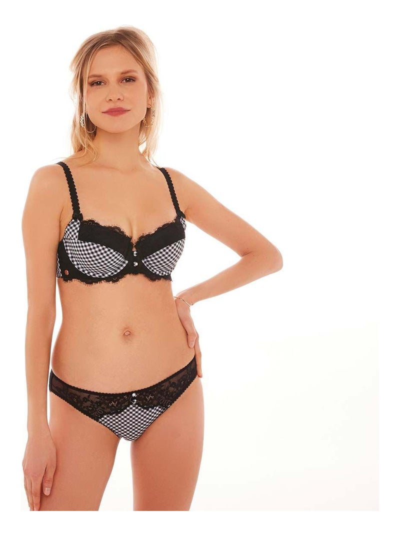 Tanga SIGNATURE - Brigitte Bardot Lingerie Noir - Kiabi
