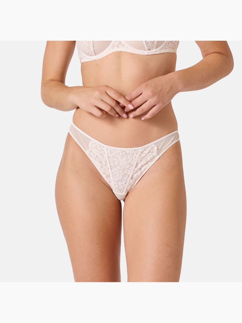 Tanga SYMPHONIE - Brigitte Bardot Lingerie Beige - Kiabi