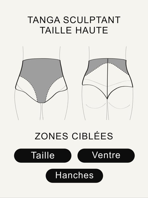 Tanga taille haute gainant sculptant Believe - RougeGorge Lingerie - Kiabi