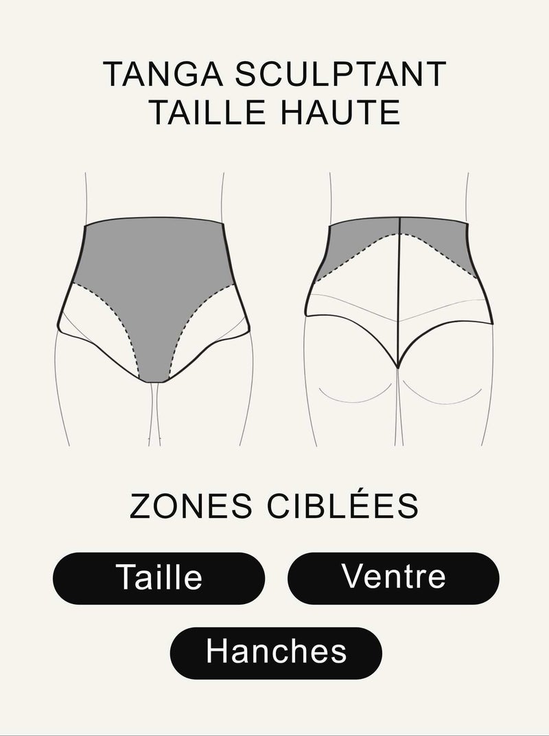 Tanga taille haute gainant sculptant Believe - RougeGorge Lingerie Beige sable - Kiabi