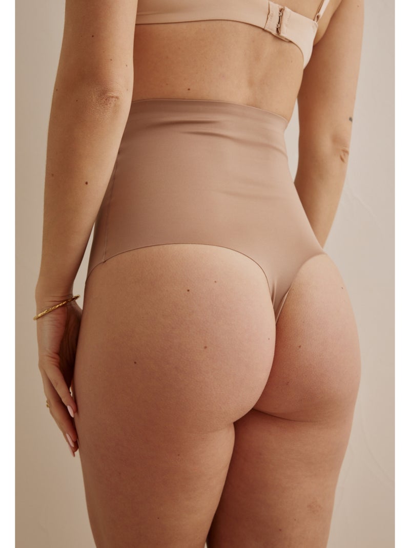 Tanga taille haute Louna Beige - Kiabi