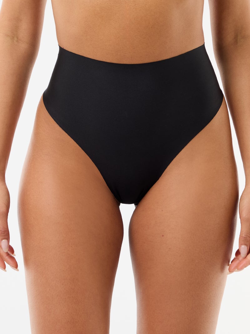 Tanga taille haute shapewear Noir - Kiabi