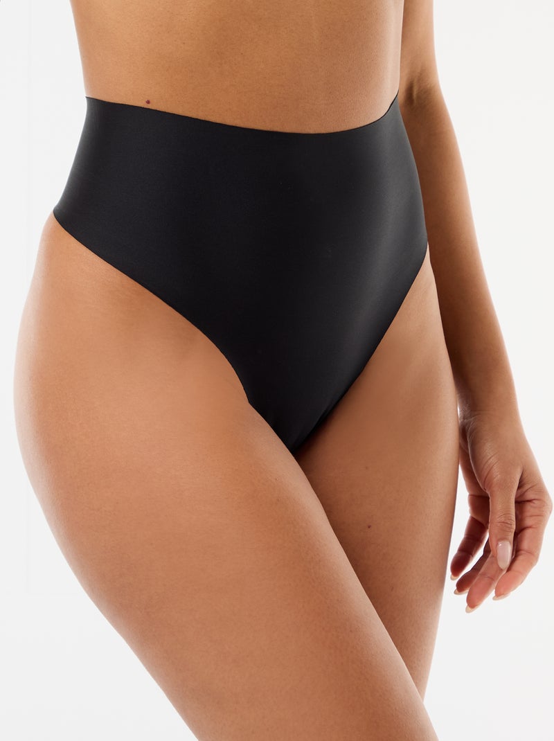 Tanga taille haute shapewear Noir - Kiabi