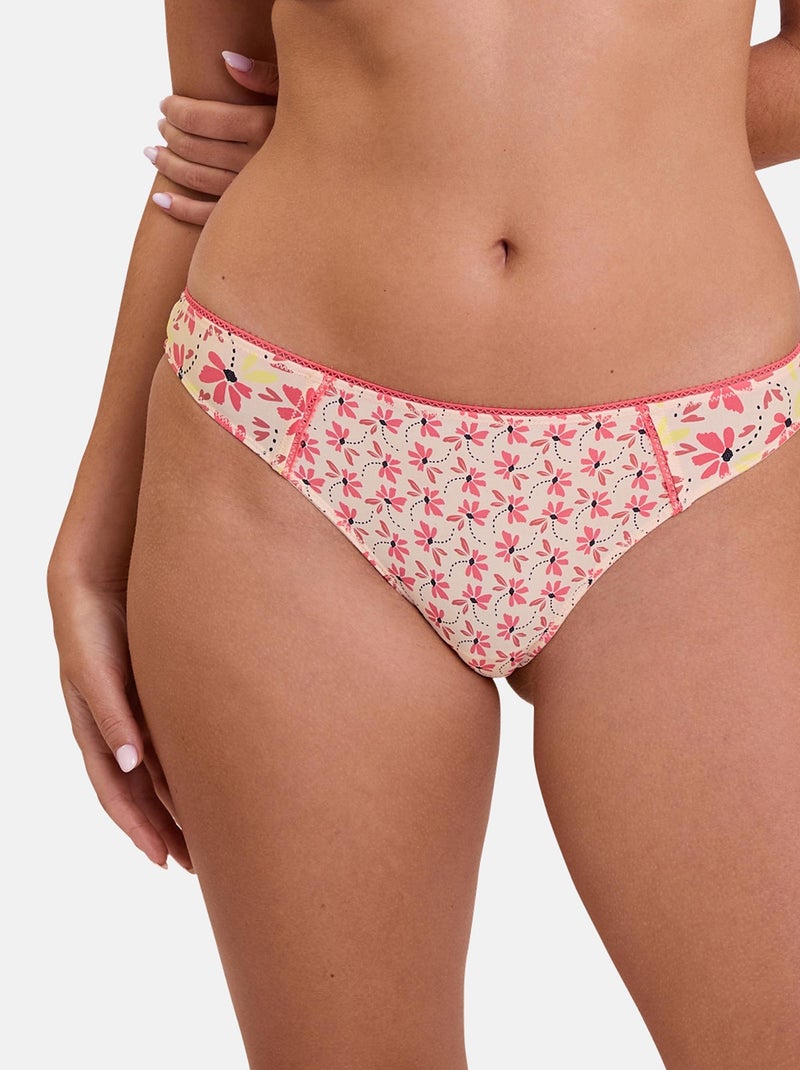Tanga Trépidante Billet Doux Beige/Rose - Kiabi