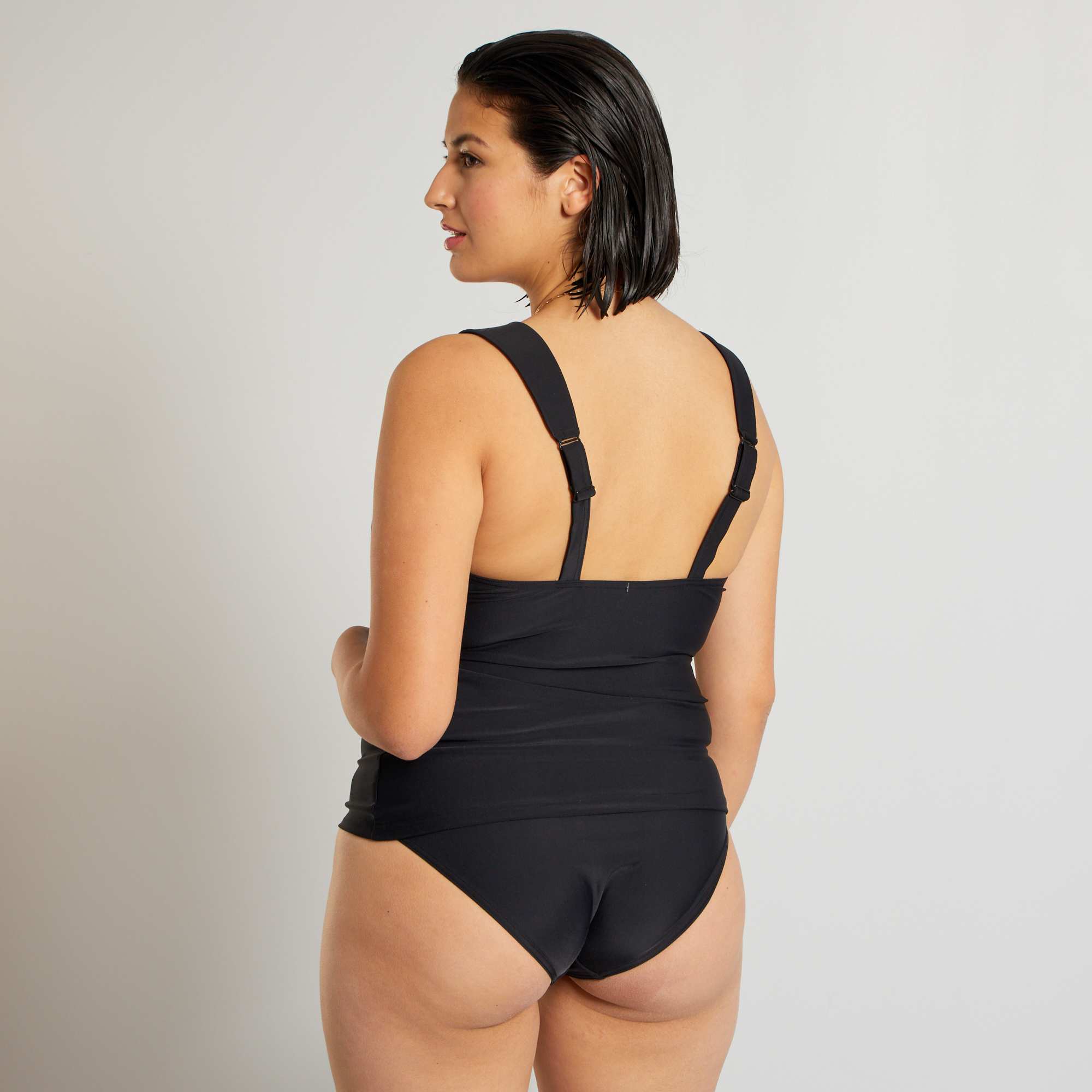 Tankini bicolore Grande taille femme noir/orange Kiabi 21,00€