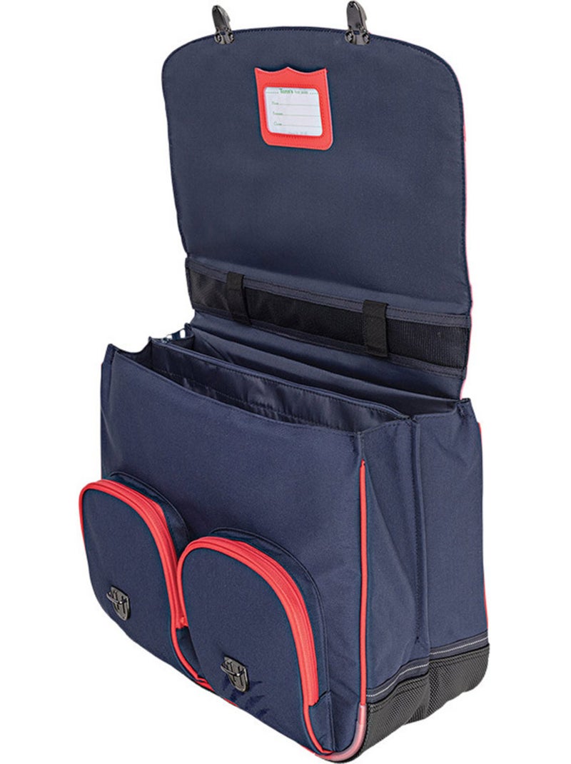Tann's Tann's Aaron 2025 cartable 41 cm 2 compartiments à rabat Noir Bleu ciel - Kiabi